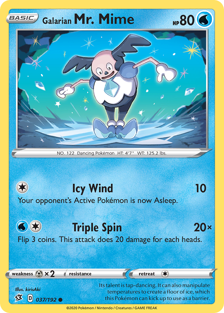Pokémonkaart 037/192 - Galarian Mr. Mime - Rebel Clash - [Common]