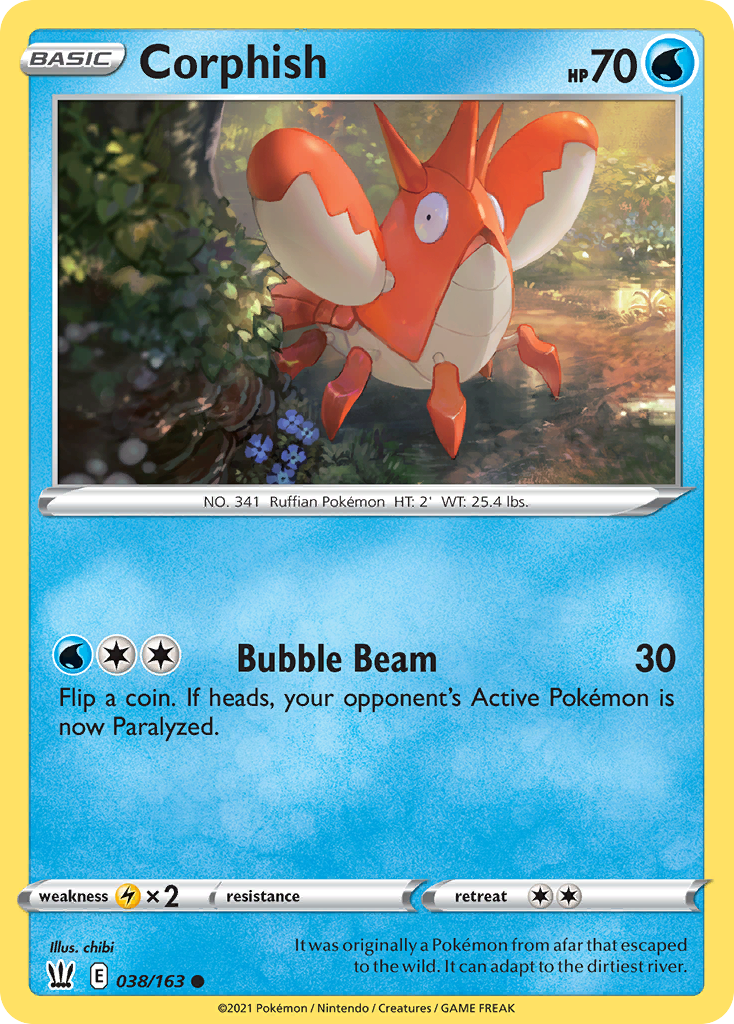 Pokémonkaart 038/163 - Corphish - Battle Styles - [Common]
