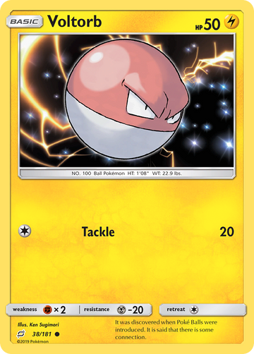 Pokémonkaart 038/181 - Voltorb - Team Up - [Common]