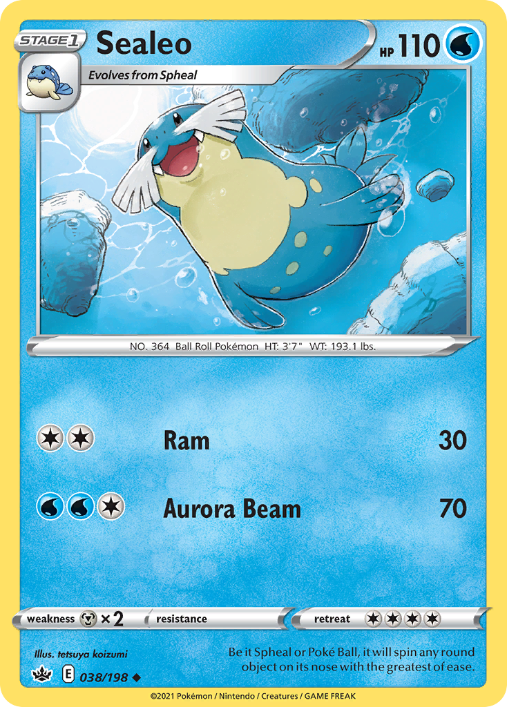 Pokémonkaart 038/198 - Sealeo - Chilling Reign - [Uncommon]
