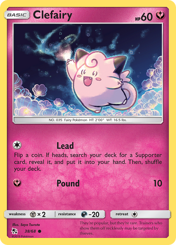 Pokémonkaart 038/068 - Clefairy - Hidden Fates - [Common]