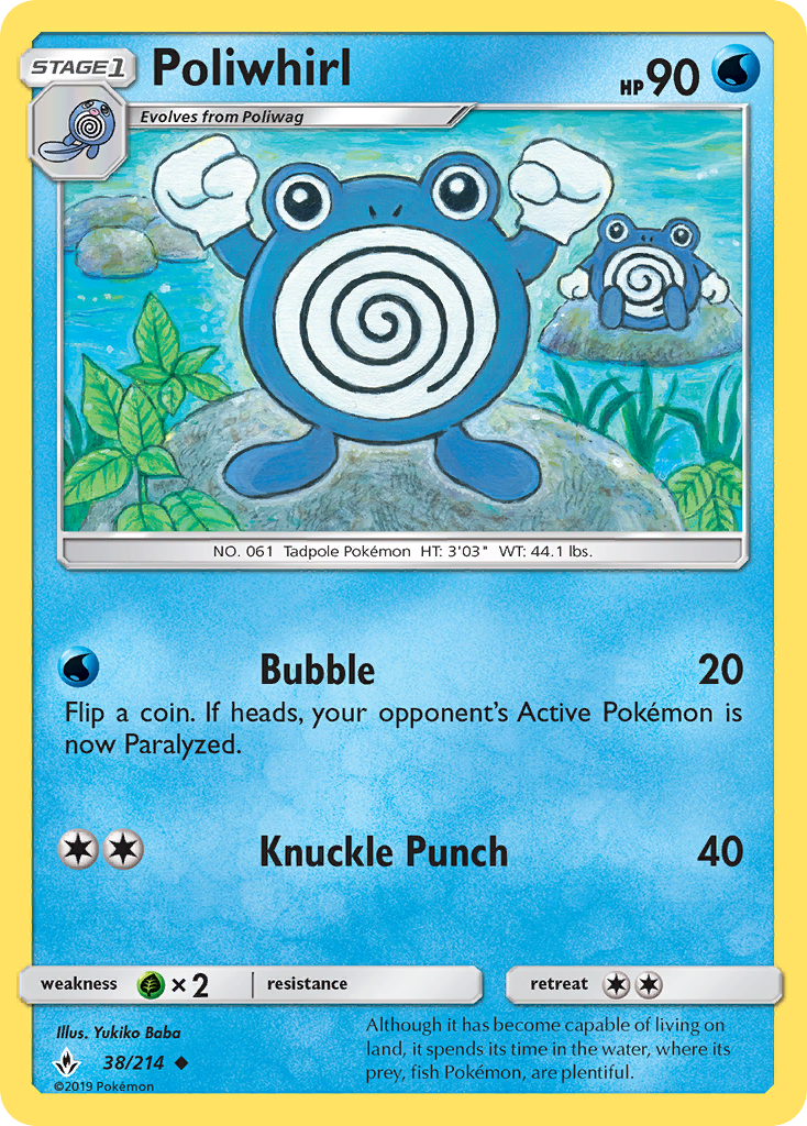Pokémonkaart 038/214 - Poliwhirl - Unbroken Bonds - [Uncommon]