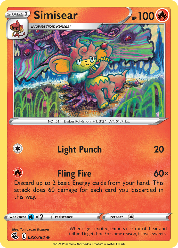 Pokémonkaart 038/264 - Simisear - Fusion Strike - [Uncommon]