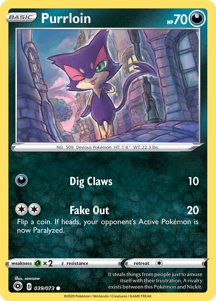 Pokémonkaart 039/073 - Purrloin - Champion's Path - [Common]