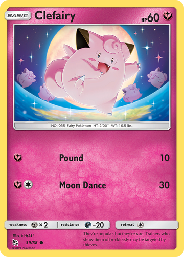Pokémonkaart 039/068 - Clefairy - Hidden Fates - [Common]