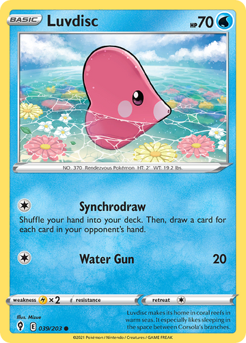 Pokémonkaart 039/203 - Luvdisc - Evolving Skies - [Common]
