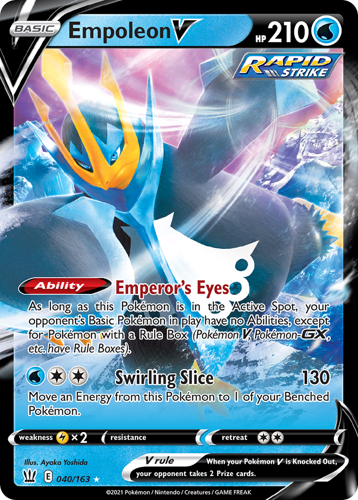 Pokémonkaart 040/163 - Empoleon V - Battle Styles - [Rare Holo V]
