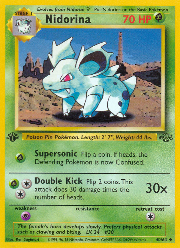 Pokémonkaart 040/064 - Nidorina - Jungle - [Uncommon]