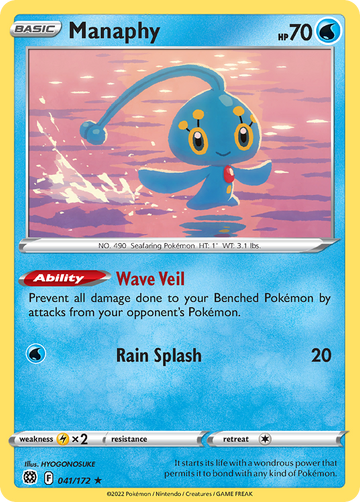 041/172 - Manaphy - Reverse Holo - [Rare]