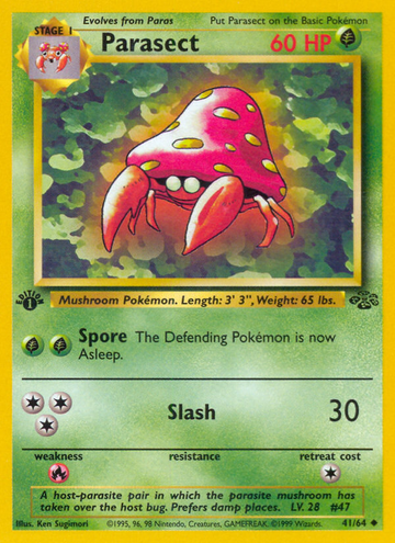 Pokémonkaart 041/064 - Parasect - Jungle - [Uncommon]