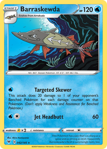 Pokémonkaart 042/185 - Barraskewda - Vivid Voltage - [Rare]