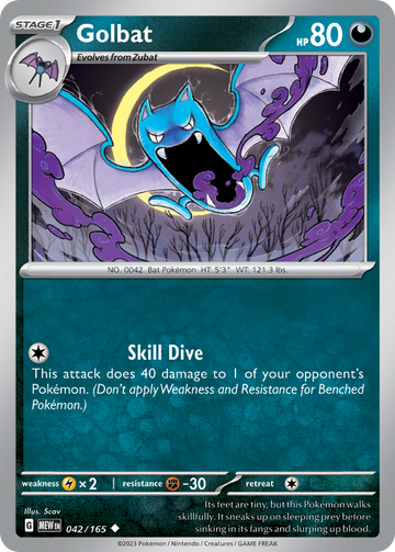 042/165 - Golbat - [Uncommon] - Reverse Holo