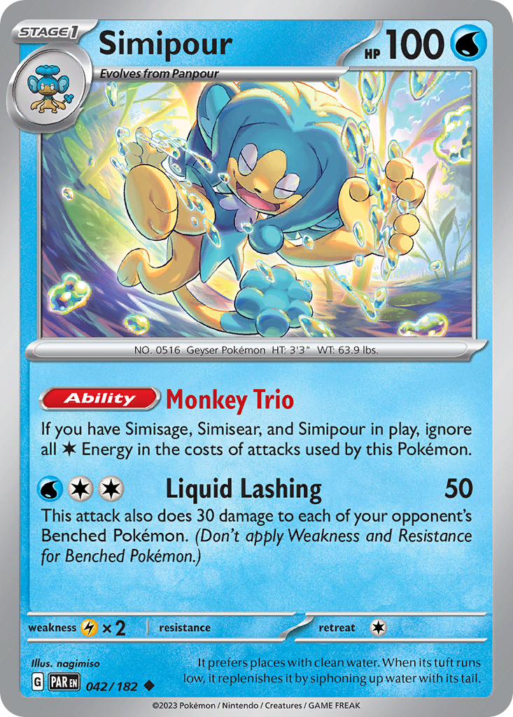 042/182 - Simipour - [Uncommon] - Reverse Holo-Pokemeister