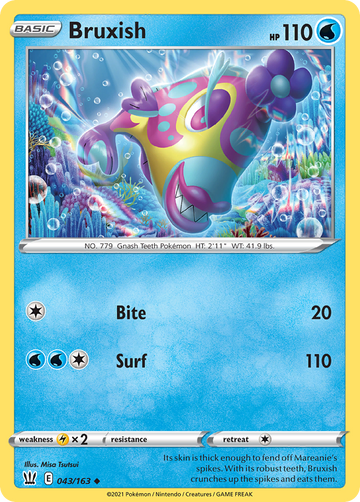 Pokémonkaart 043/163 - Bruxish - Battle Styles - [Uncommon]