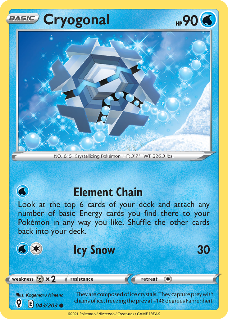Pokémonkaart 043/203 - Cryogonal - Evolving Skies - [Common]