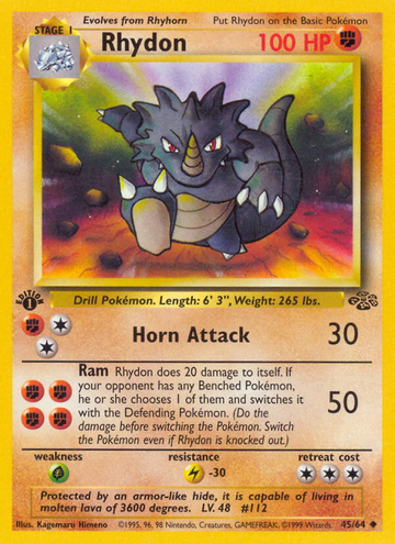 Pokémonkaart 045/064 - Rhydon - Jungle - [Uncommon]