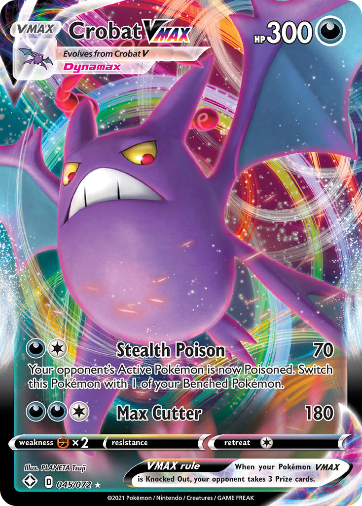 Pokémonkaart 045/072 - Crobat VMAX - Shining Fates - [Rare Holo VMAX]