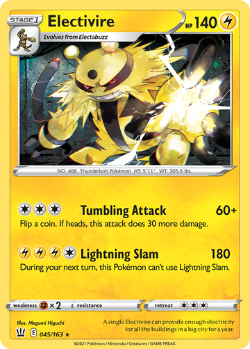 Pokémonkaart 045/163 - Electivire - Battle Styles - [Rare]