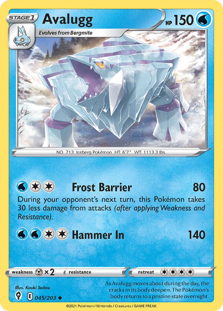Pokémonkaart 045/203 - Avalugg - Evolving Skies - [Uncommon]
