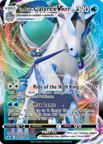 Pokémonkaart 046/198 - Ice Rider Calyrex VMAX - Chilling Reign - [Rare Holo VMAX]