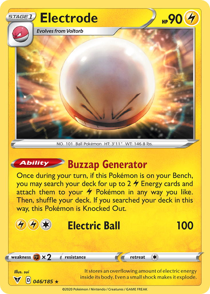 Pokémonkaart 046/185 - Electrode - Vivid Voltage - [Rare Holo]