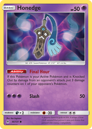 Pokémonkaart 046/131 - Honedge - Forbidden Light - [Common]