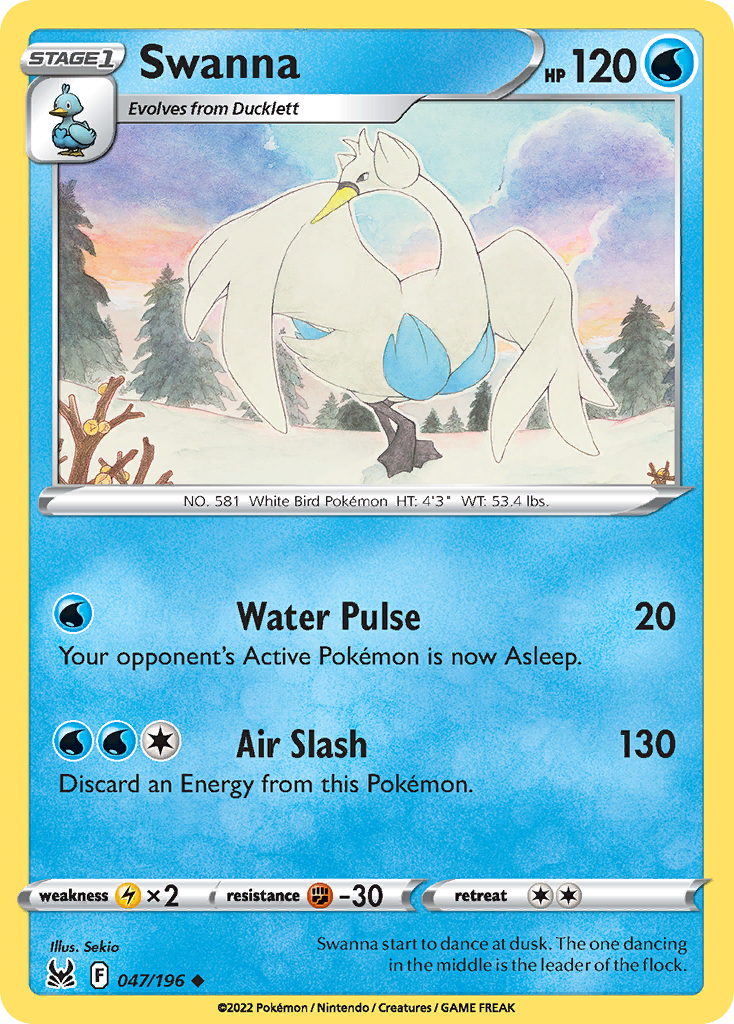 047/196 - Swanna - Reverse Holo - [Uncommon]