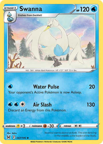 047/196 - Swanna - Reverse Holo - [Uncommon]