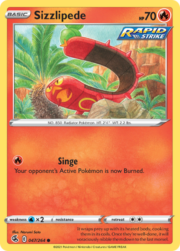 Pokémonkaart 047/264 - Sizzlipede - Fusion Strike - [Common]