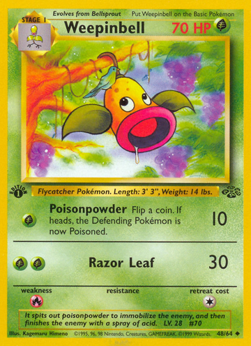 Pokémonkaart 048/064 - Weepinbell - Jungle - [Uncommon]