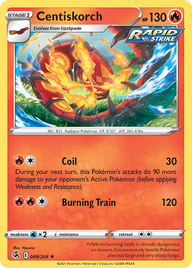Pokémonkaart 048/264 - Centiskorch - Fusion Strike - [Rare]