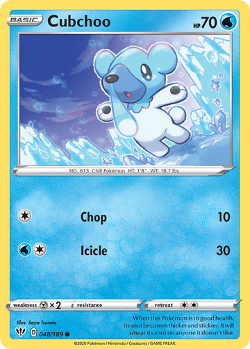 Pokémonkaart 048/189 - Cubchoo - Darkness Ablaze - [Common]