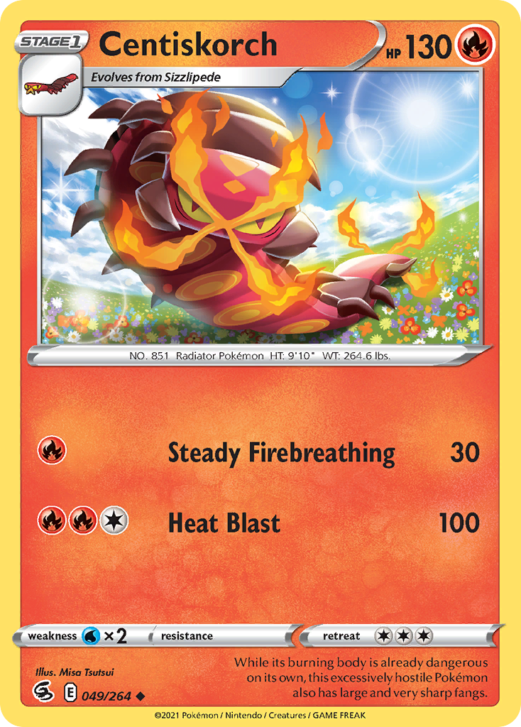 Pokémonkaart 049/264 - Centiskorch - Fusion Strike - [Uncommon]