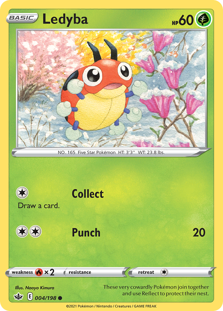 Pokémonkaart 004/198 - Ledyba - Chilling Reign - [Common]