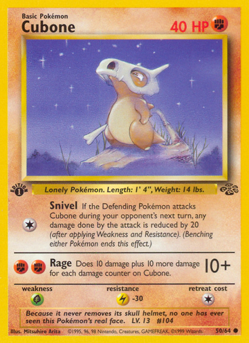 Pokémonkaart 050/064 - Cubone - Jungle - [Common]