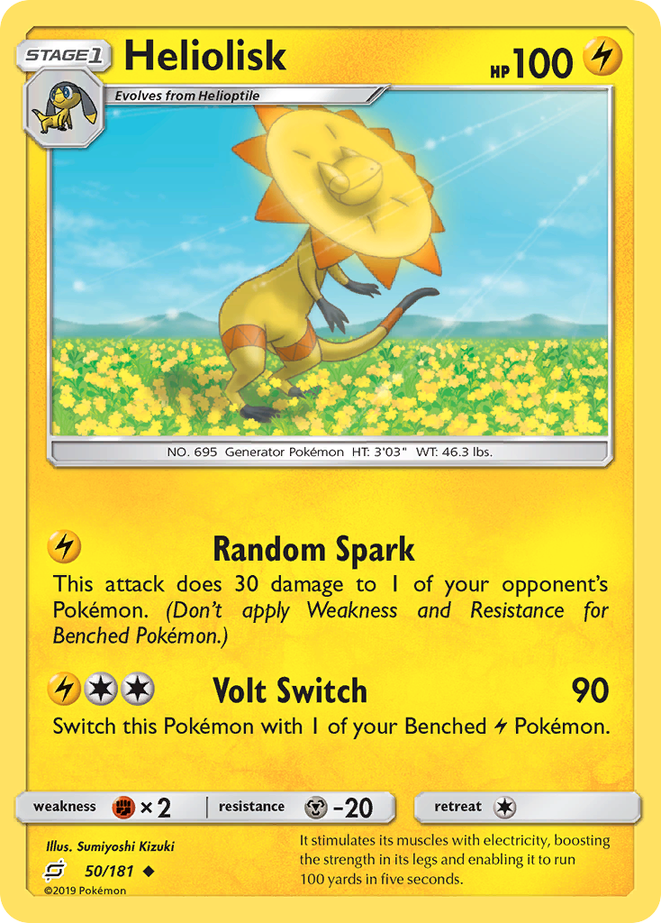 Pokémonkaart 050/181 - Heliolisk - Team Up - [Uncommon]
