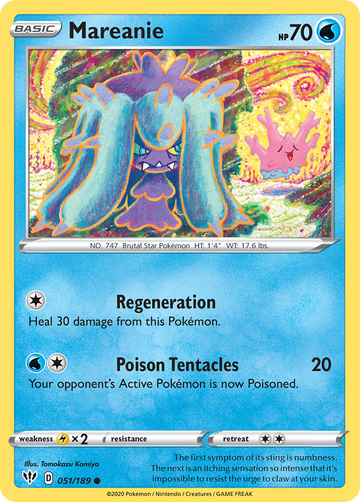 Pokémonkaart 051/189 - Mareanie - Darkness Ablaze - [Common]