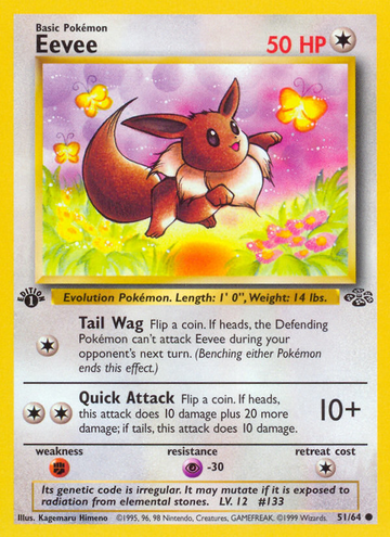 Pokémonkaart 051/064 - Eevee - Jungle - [Common]