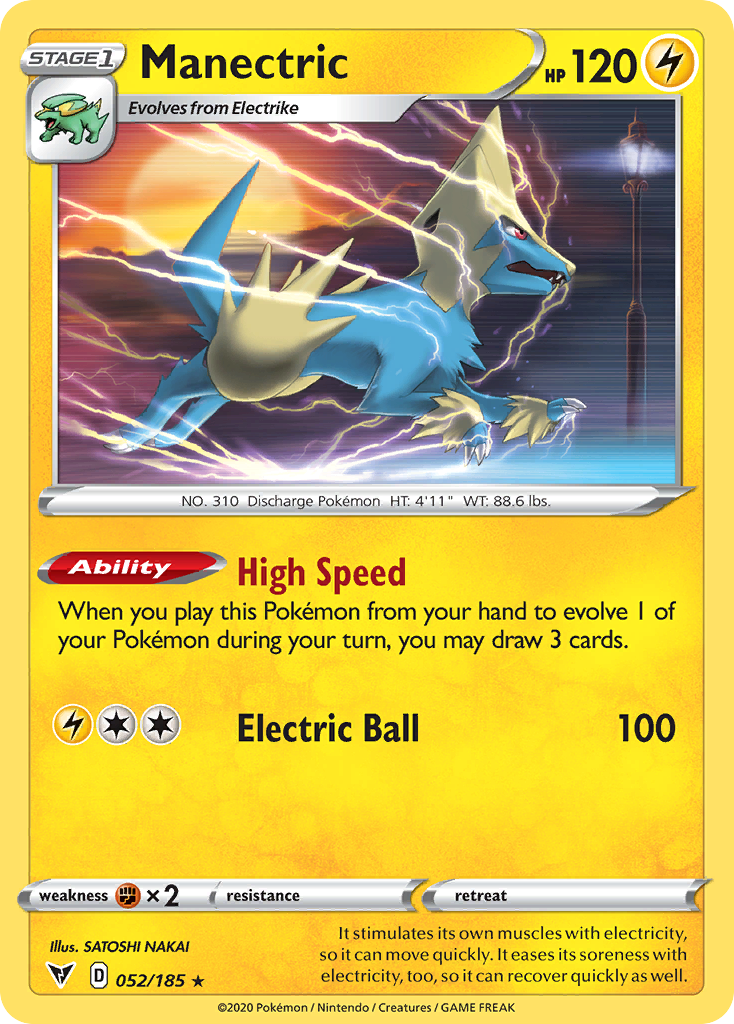 Pokémonkaart 052/185 - Manectric - Vivid Voltage - [Rare]
