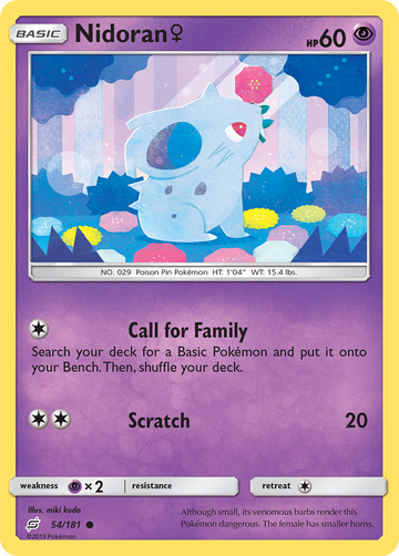 Pokémonkaart 054/181 - Nidoran ♀ - Team Up - [Common]