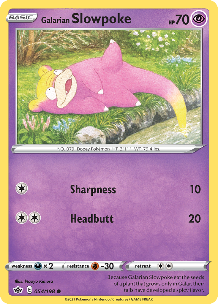 Pokémonkaart 054/198 - Galarian Slowpoke - Chilling Reign - [Common]