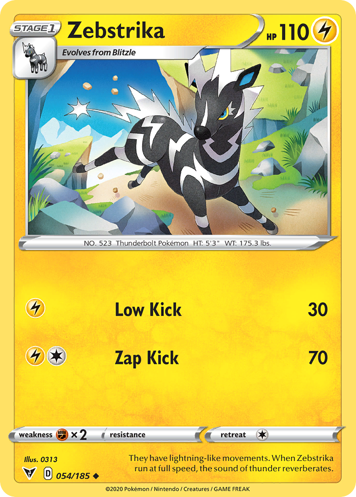 Pokémonkaart 054/185 - Zebstrika - Vivid Voltage - [Uncommon]