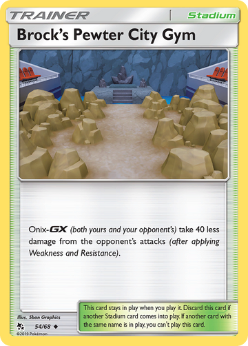 Pokémonkaart 054/068 - Brock's Pewter City Gym - Hidden Fates - [Uncommon]
