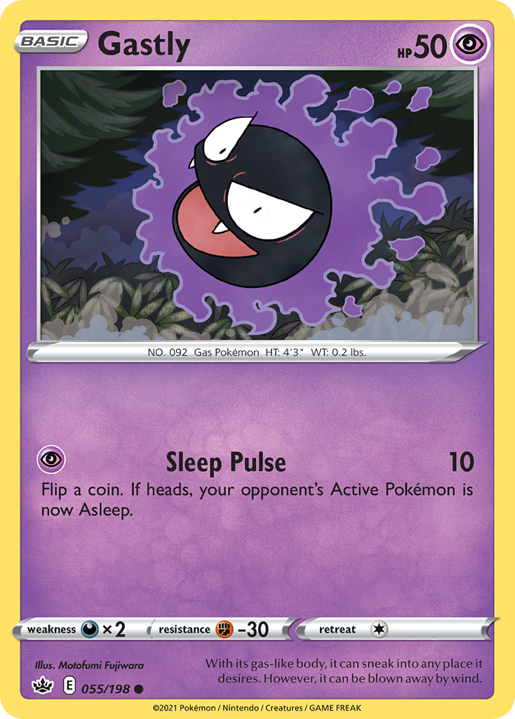 Pokémonkaart 055/198 - Gastly - Chilling Reign - [Common]