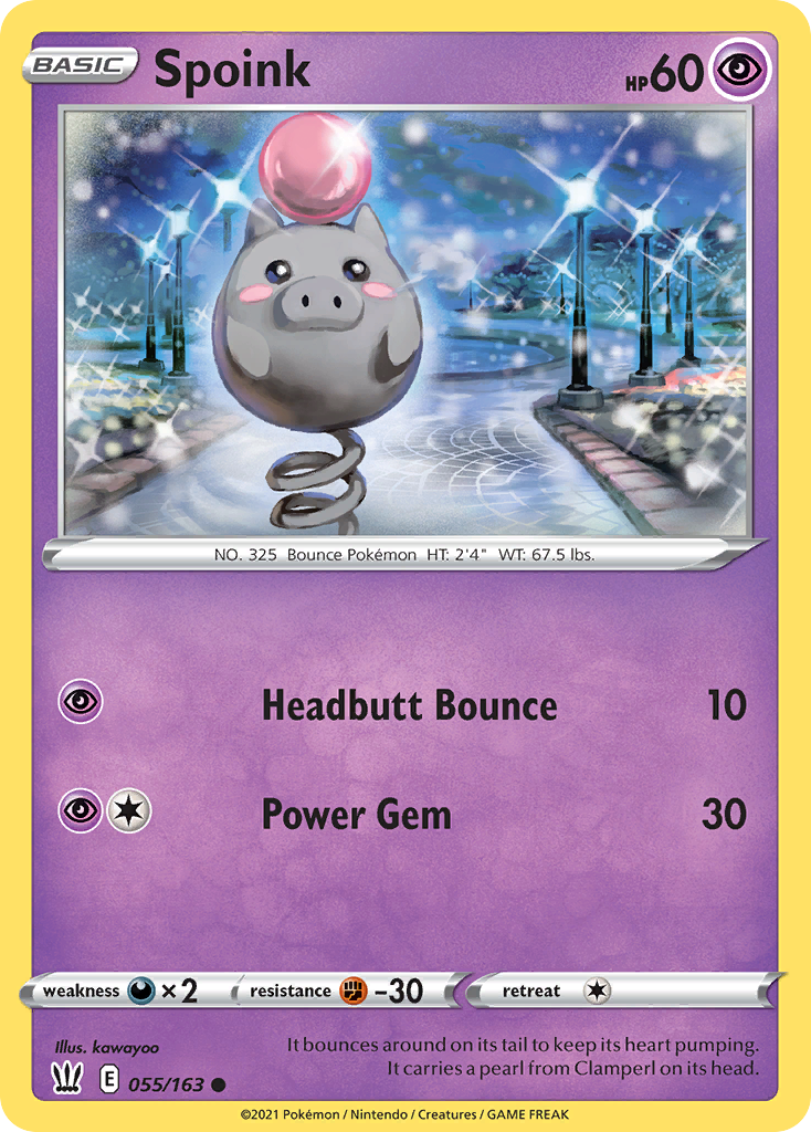 Pokémonkaart 055/163 - Spoink - Battle Styles - [Common]
