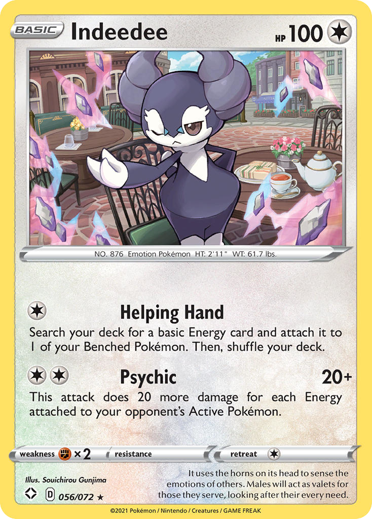 Pokémonkaart 056/072 - Indeedee - Shining Fates - [Rare Holo]