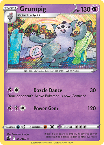 Pokémonkaart 056/163 - Grumpig - Battle Styles - [Uncommon]