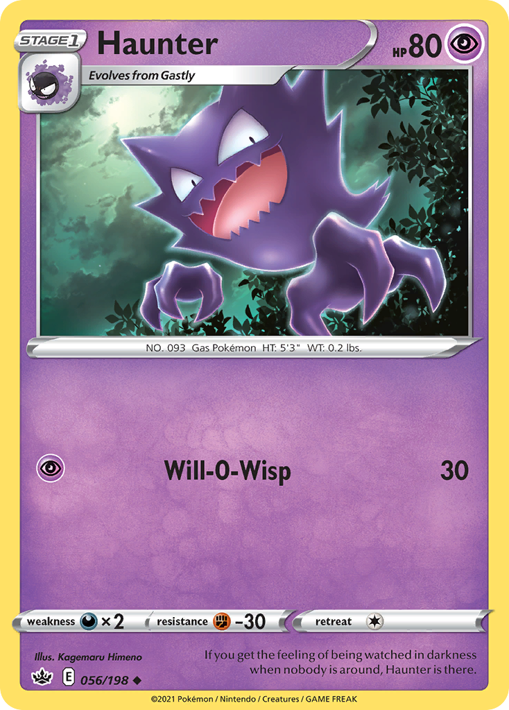 Pokémonkaart 056/198 - Haunter - Chilling Reign - [Uncommon]