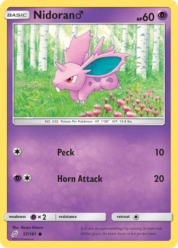 Pokémonkaart 057/181 - Nidoran ♂ - Team Up - [Common]