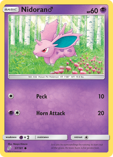 Pokémonkaart 057/181 - Nidoran ♂ - Team Up - [Common]